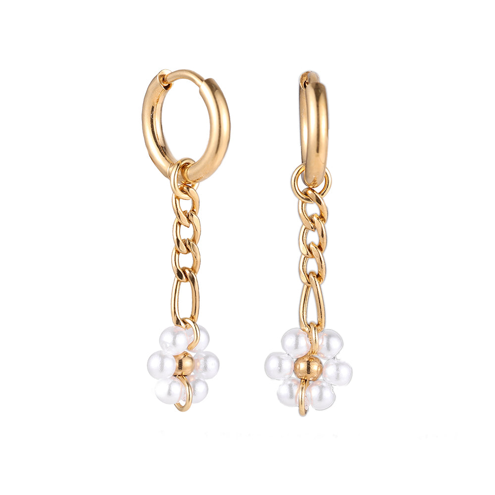 Flower earrings - gold