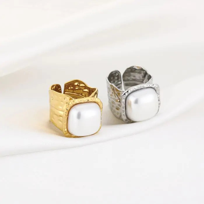 rough pearl ring - goud