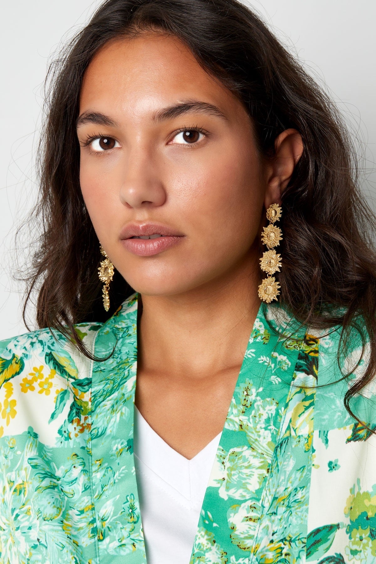 Sunflower earrings - gold