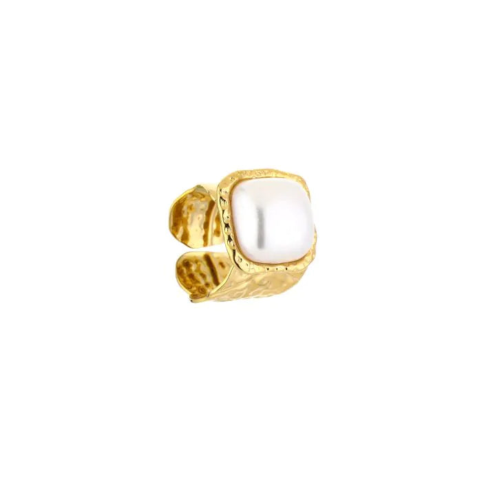 rough pearl ring - goud