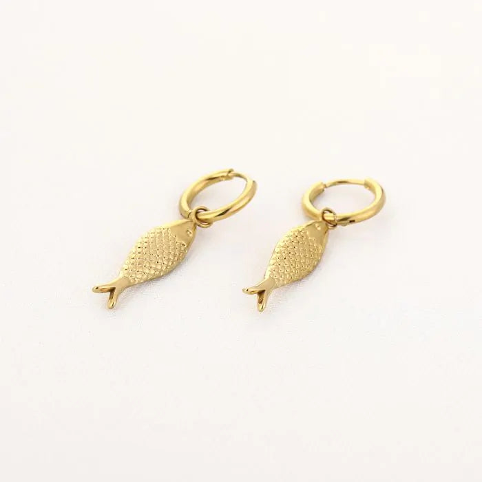 fish earrings - goud