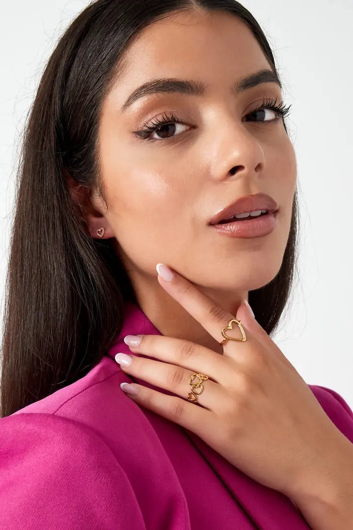 Open heart ring - goud