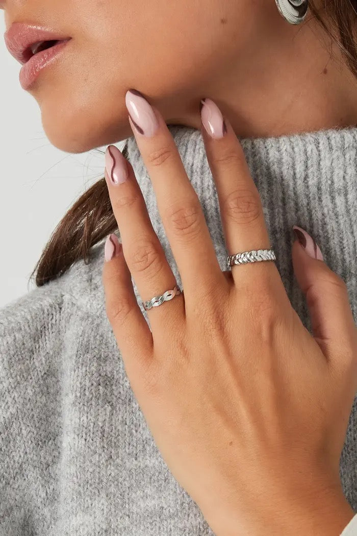 feather ring - silver