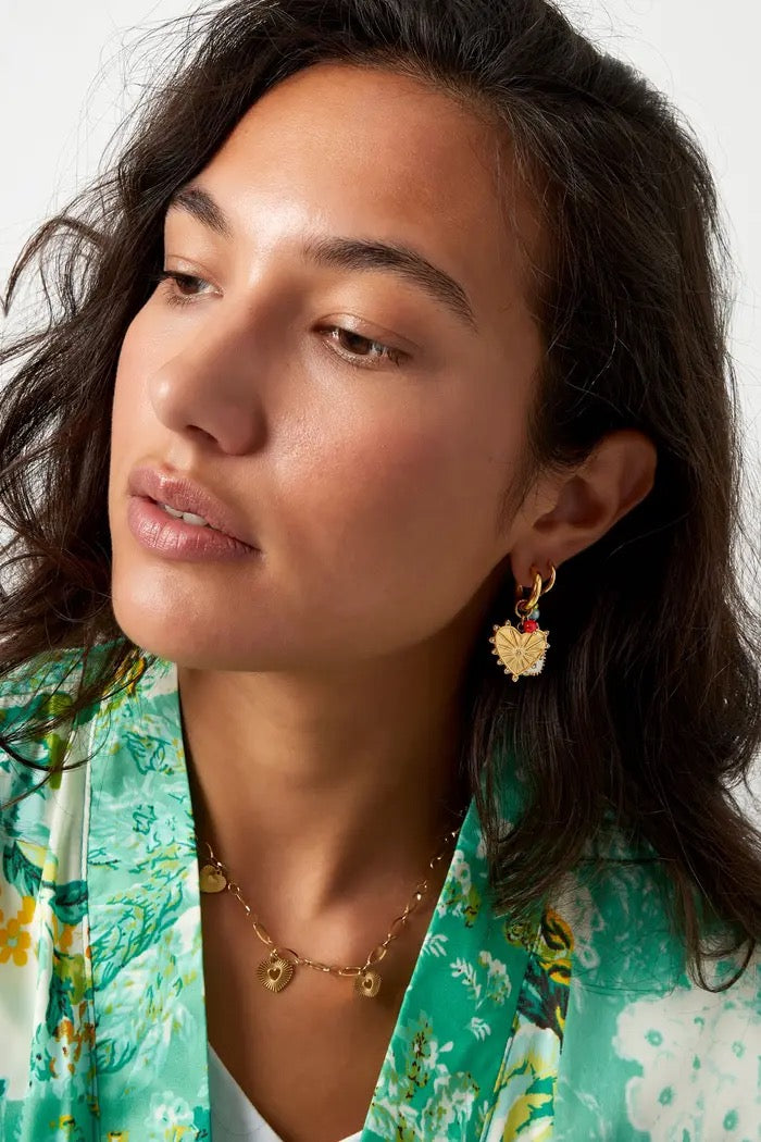 Bright heart earrings - gold