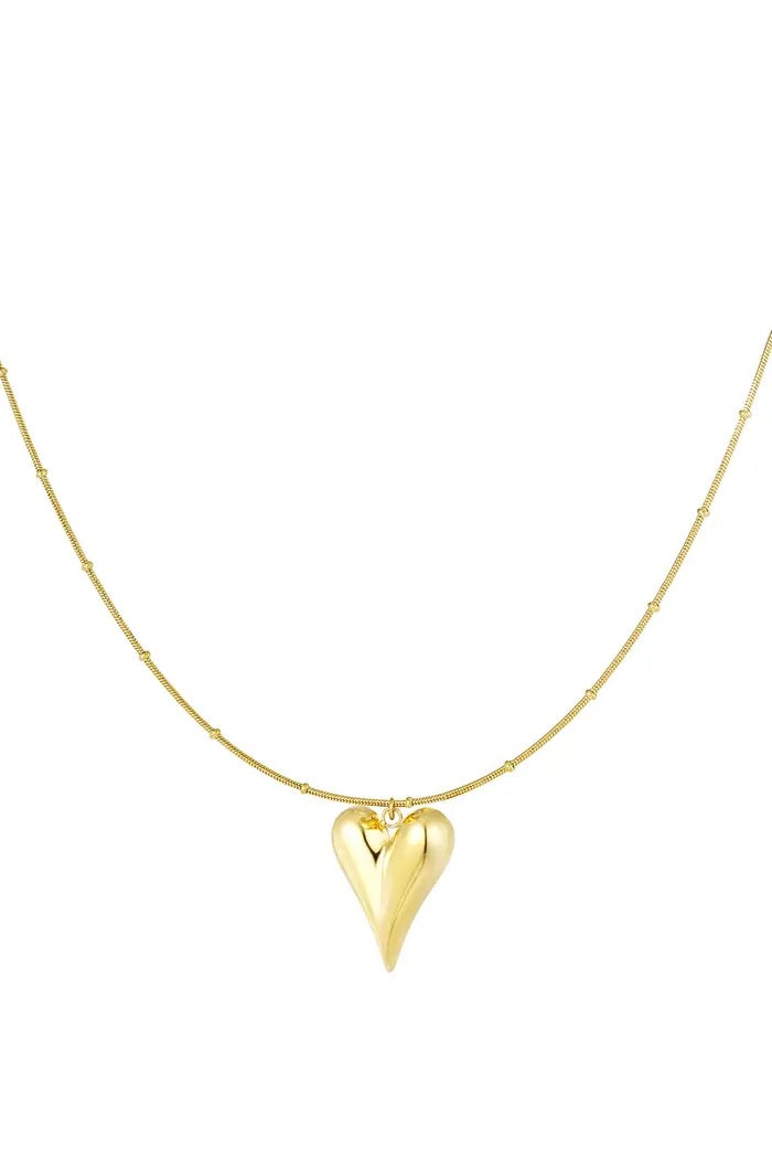 Iconic heart necklace - goud long