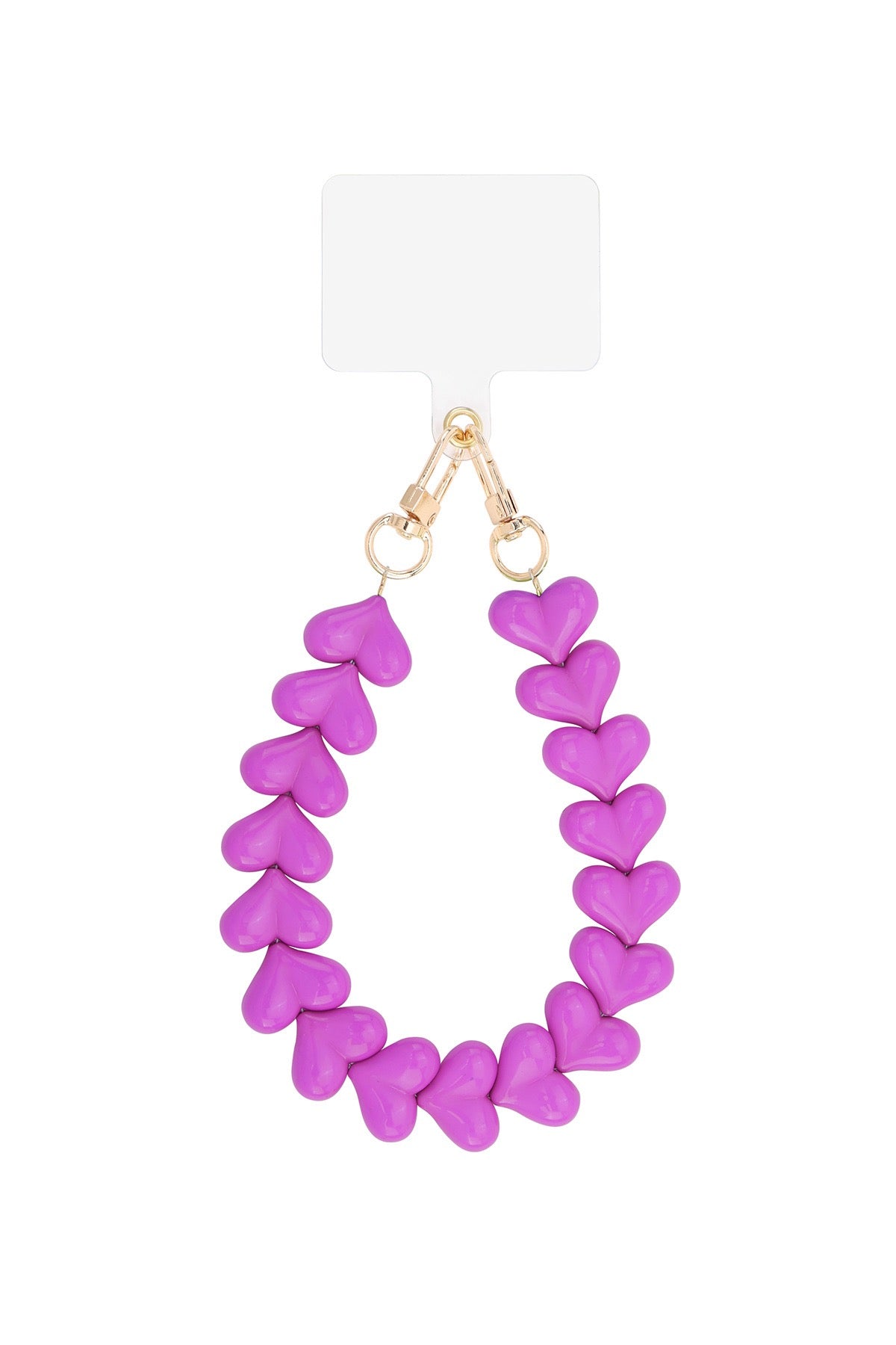Phone cord - fuchsia hearts