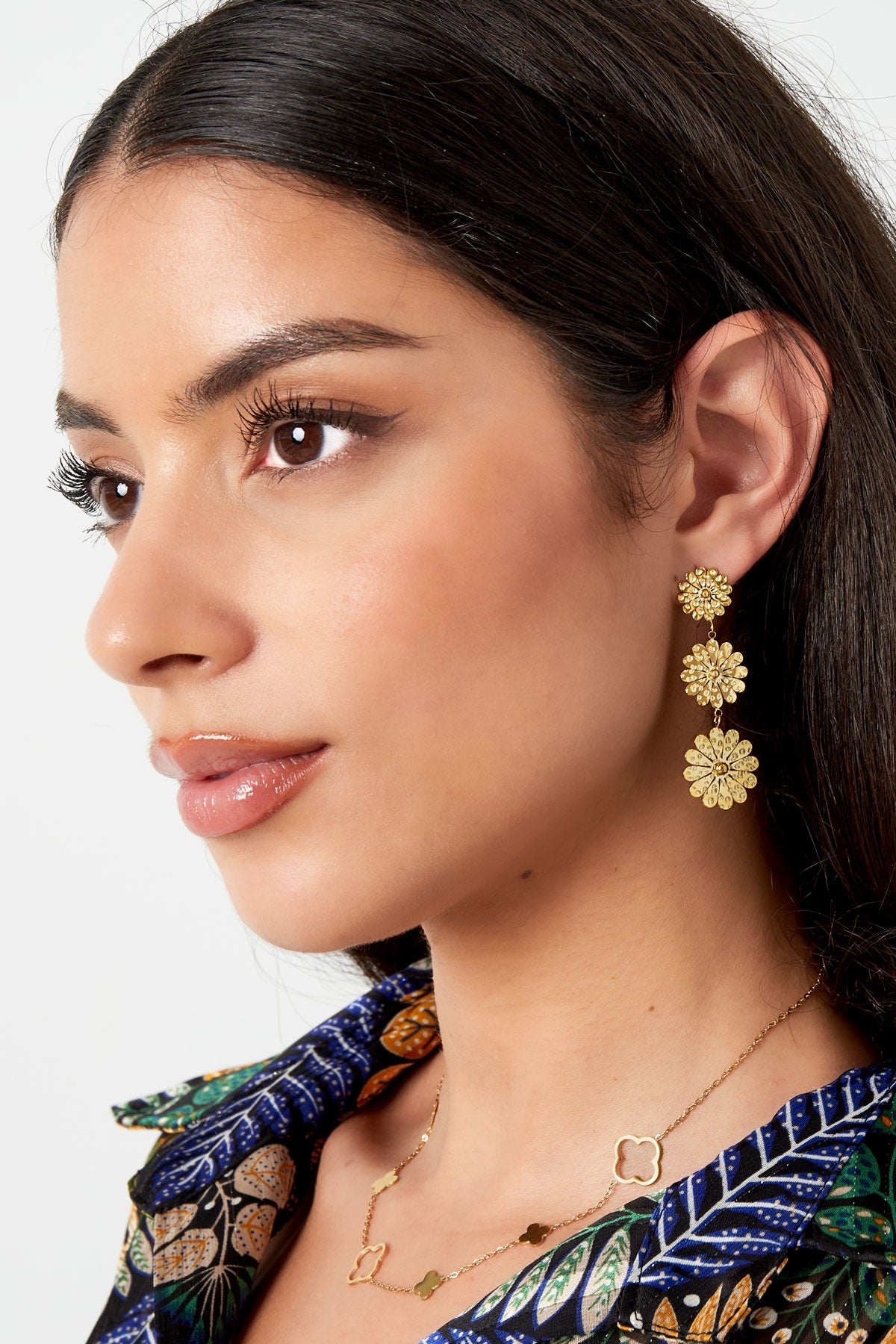 Daisy earrings - silver