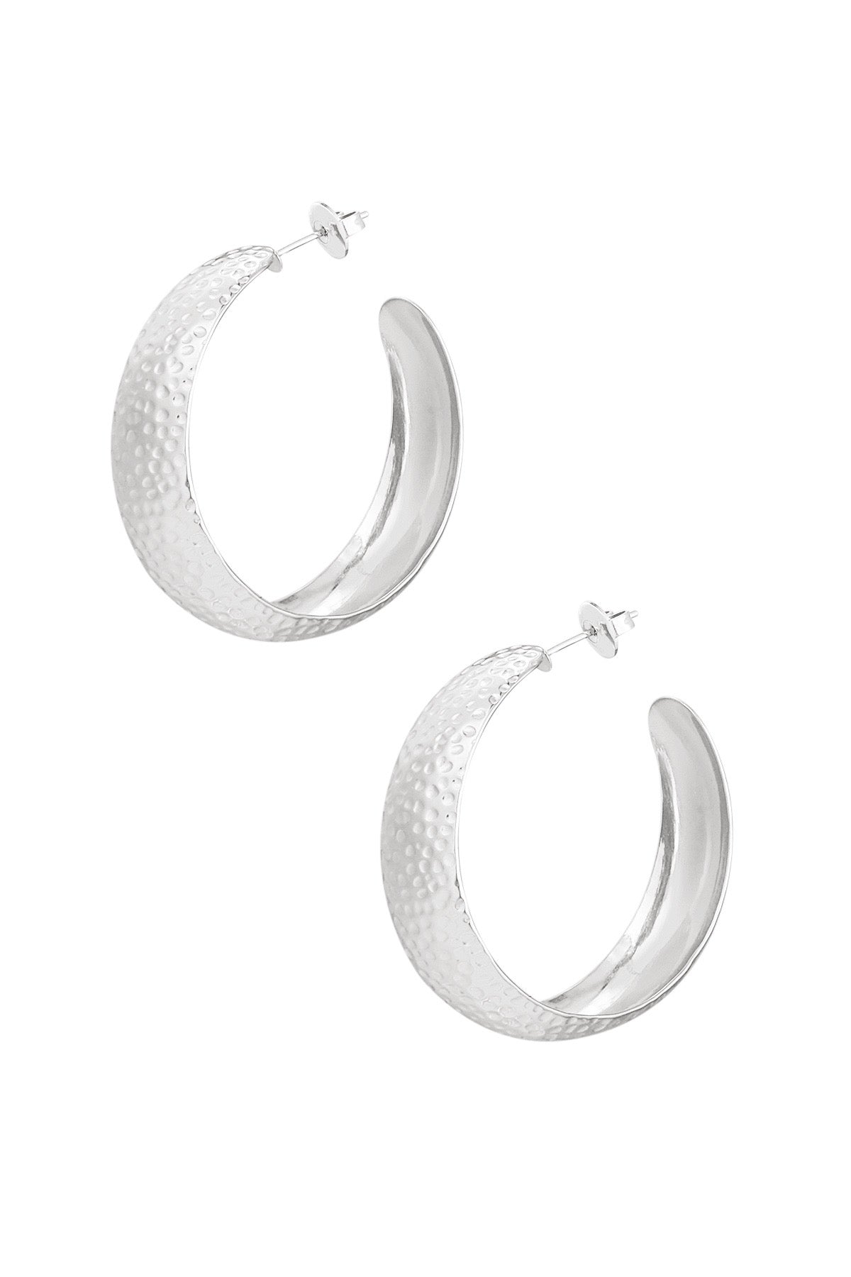 Fleur hoops - silver