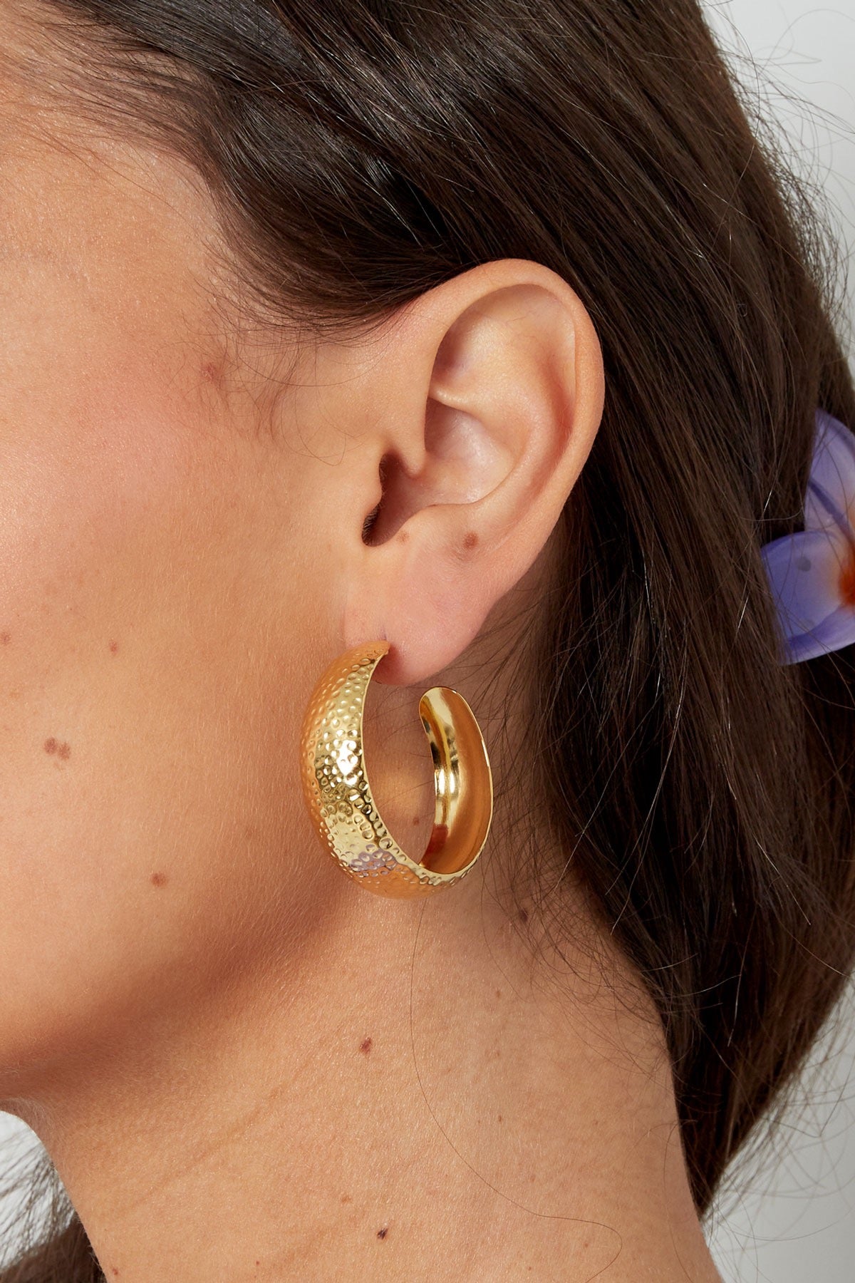 Fleur hoops - silver