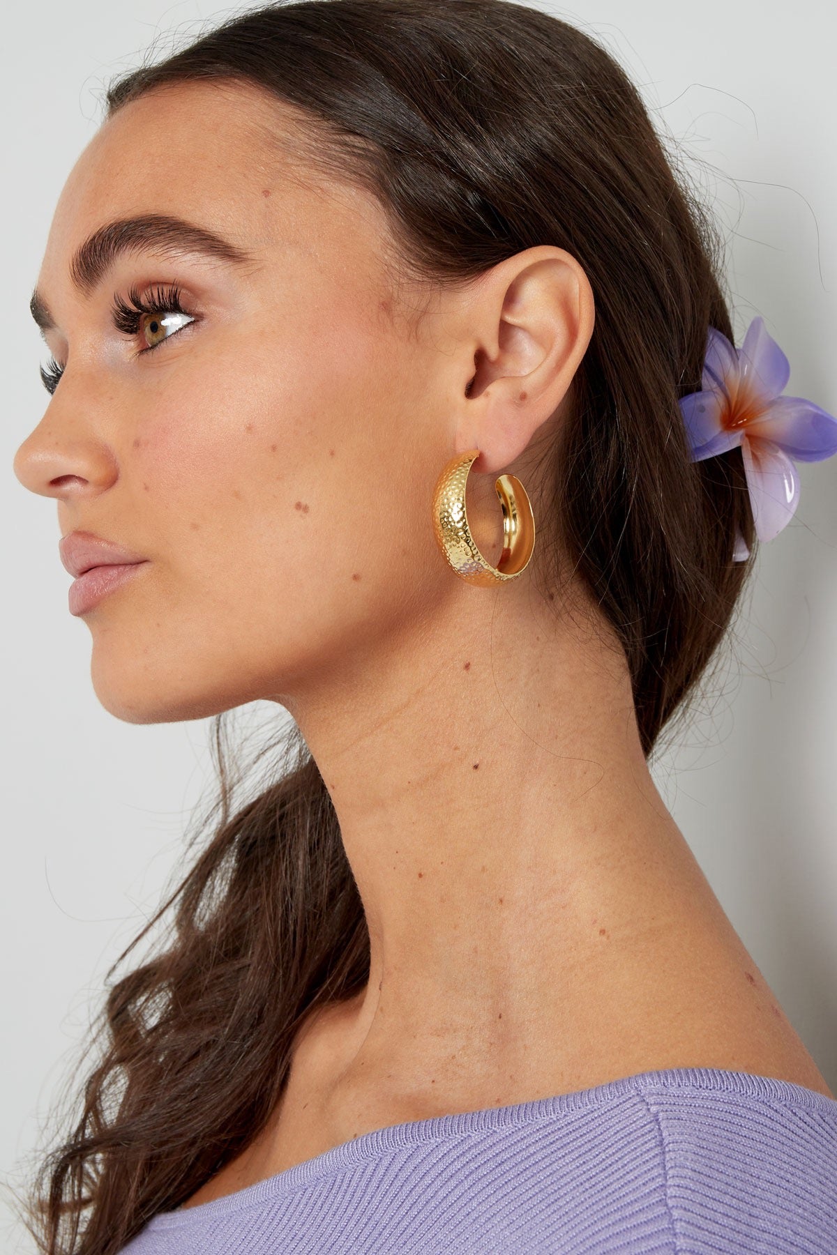 Fleur hoops - silver