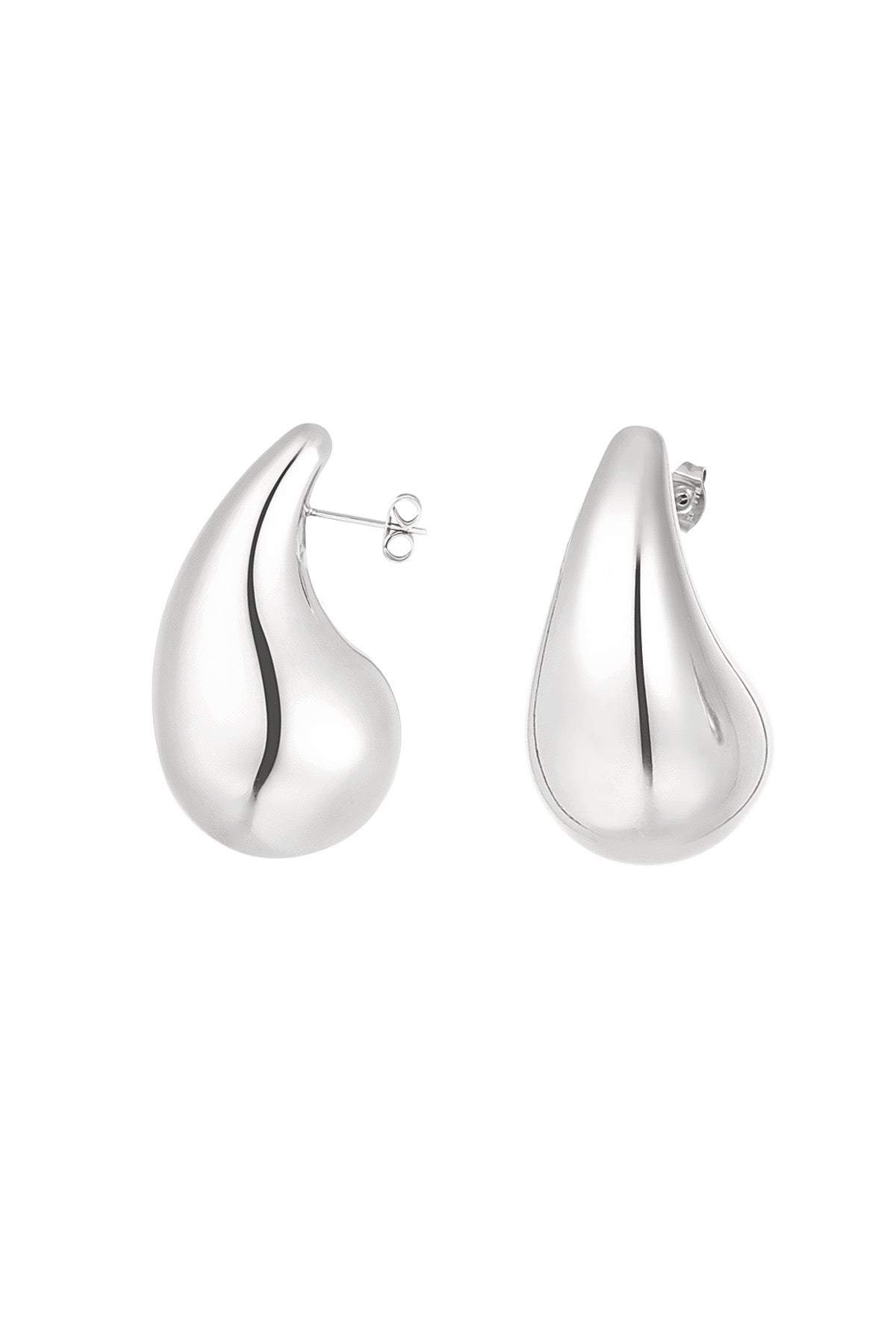 Water drop earrings - silver big