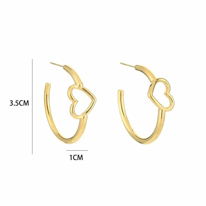 Heart shapes hoops - gold