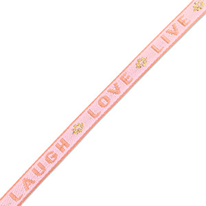 live, laugh, love bracelet - pink coral