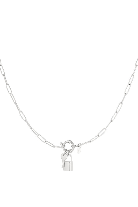 lock necklace - zilver