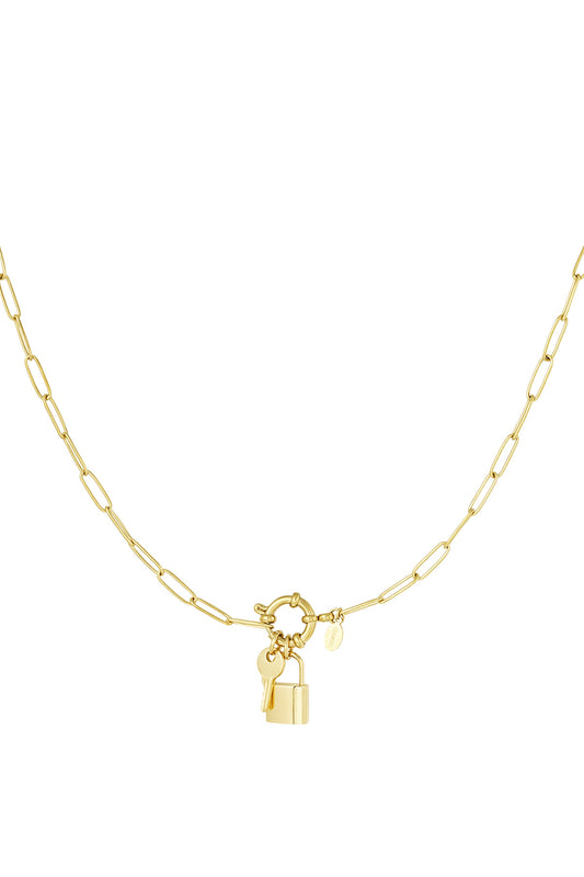 lock necklace - goud