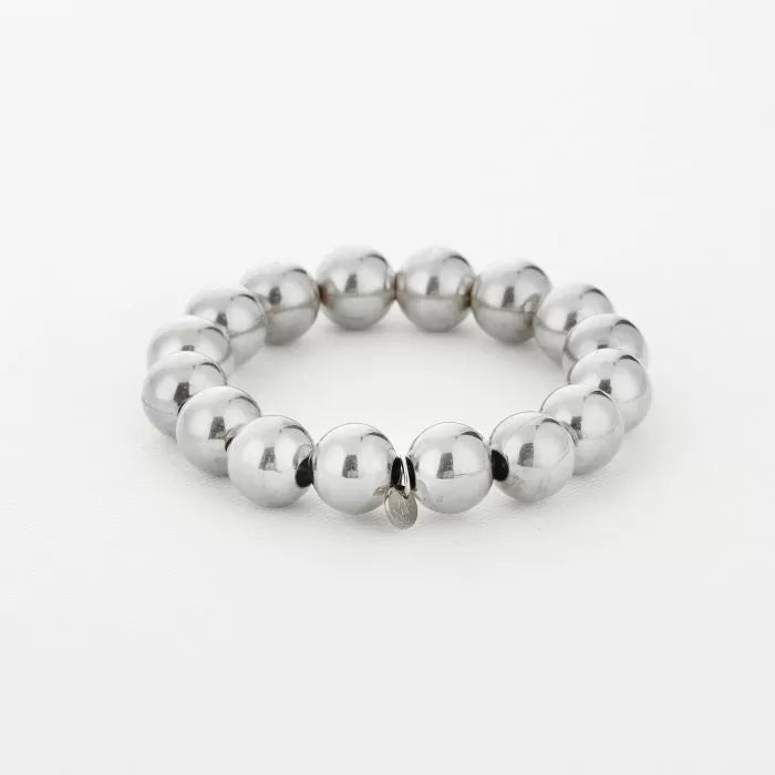 bigger beads bracelet - zilver