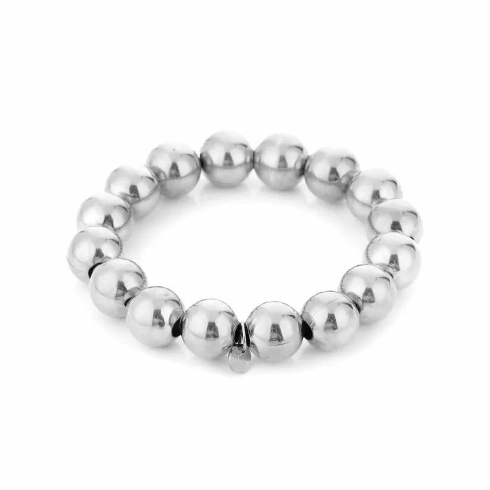 bigger beads bracelet - zilver