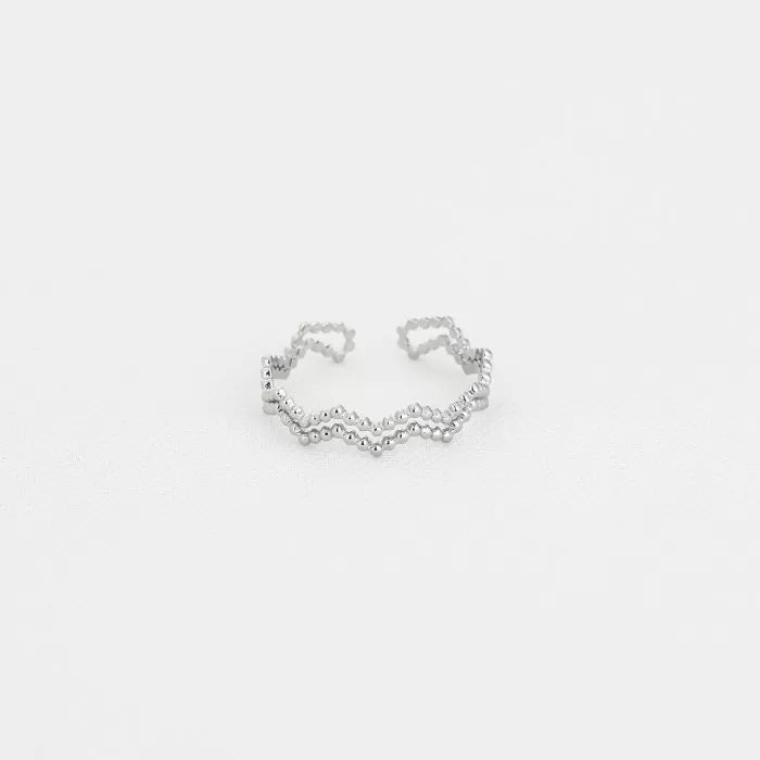 woven ring - zilver