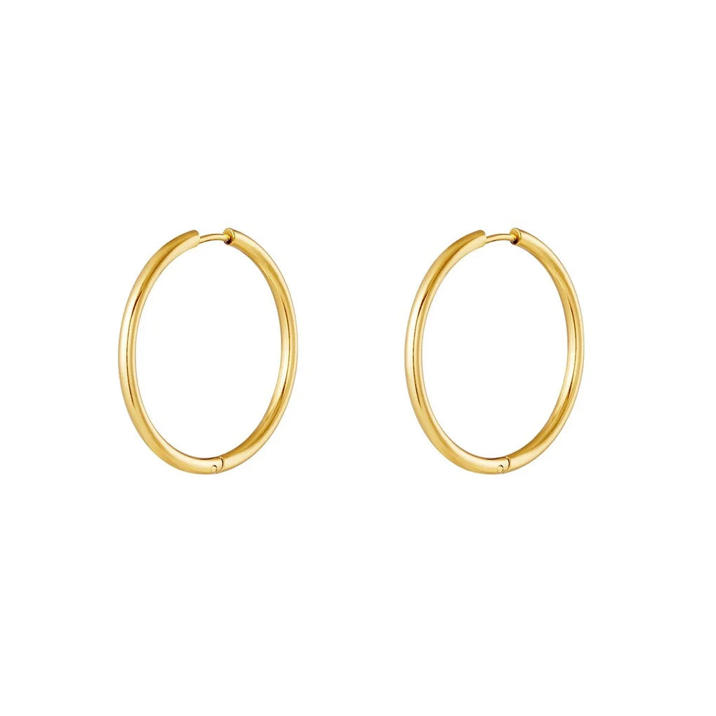 You rock hoops - small - gold