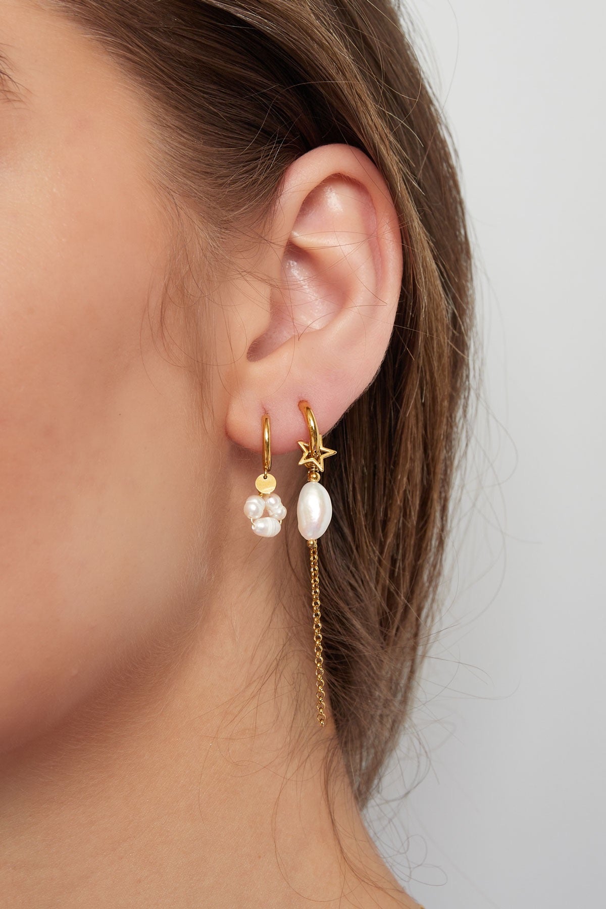 Pearl earrings - zilver