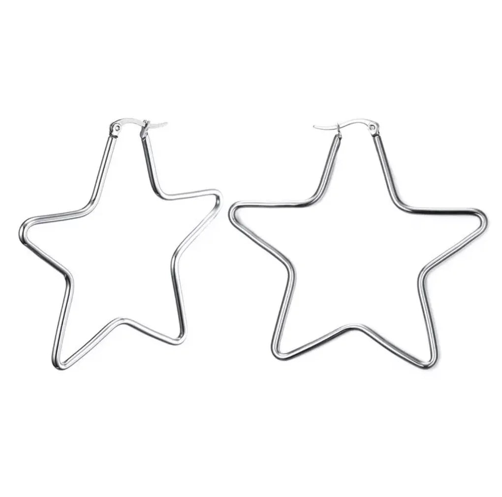 Big star hoops - silver