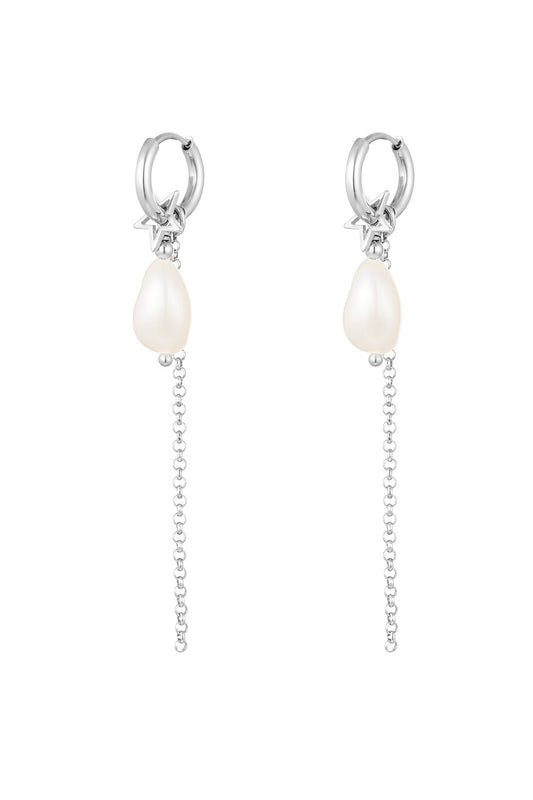 Pearl earrings - zilver