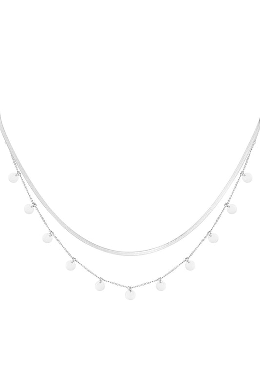 Double coin necklace - zilver