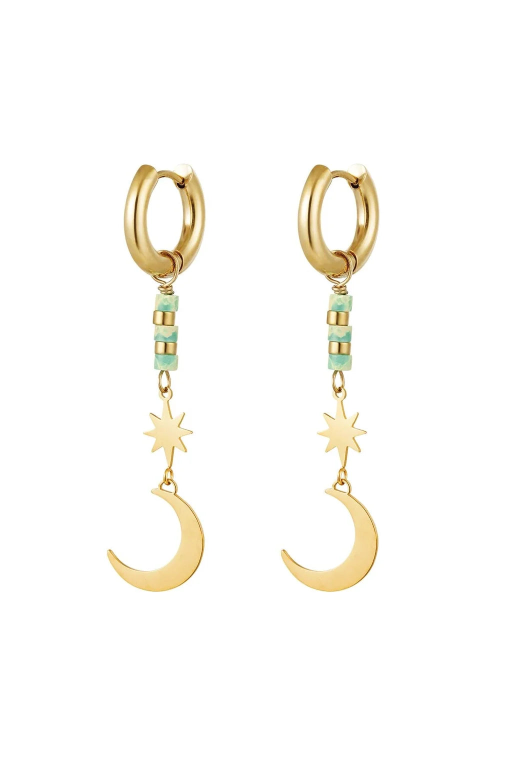 To the moon and back earrings - gold