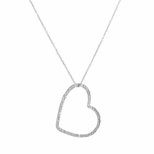 Falling heart necklace - zilver