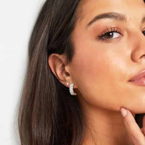 Party earrings - white goud