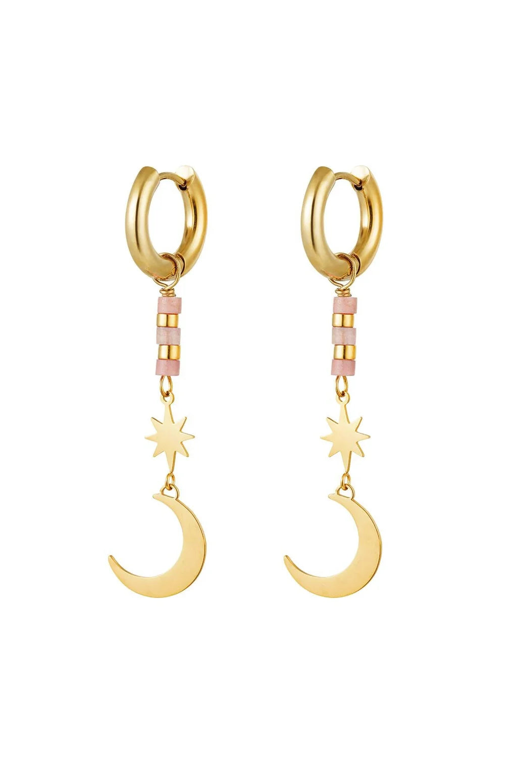 To the moon and back earrings - gold