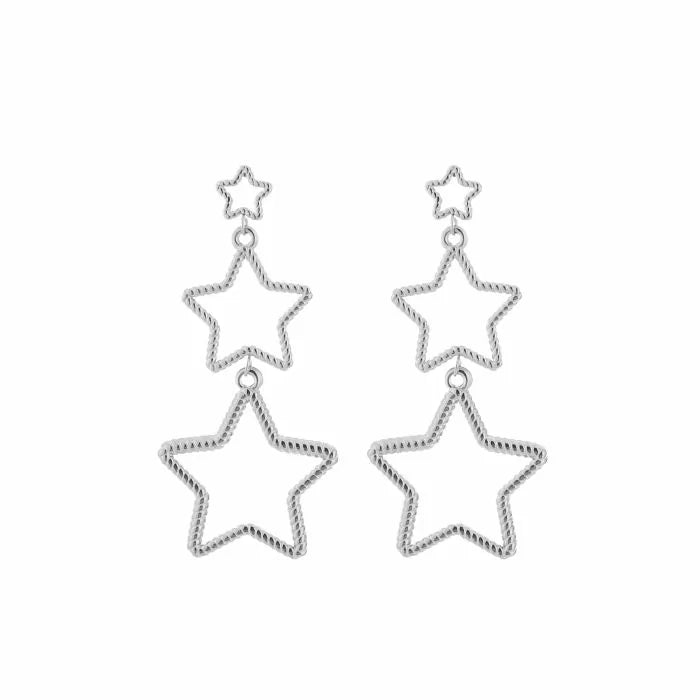 Star earrings - silver