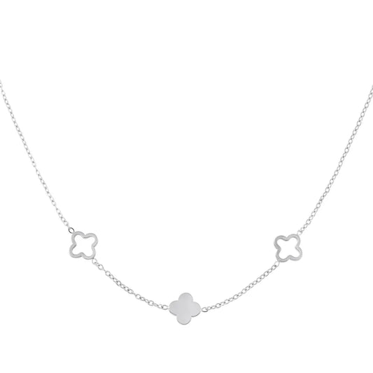 Clover necklace - zilver