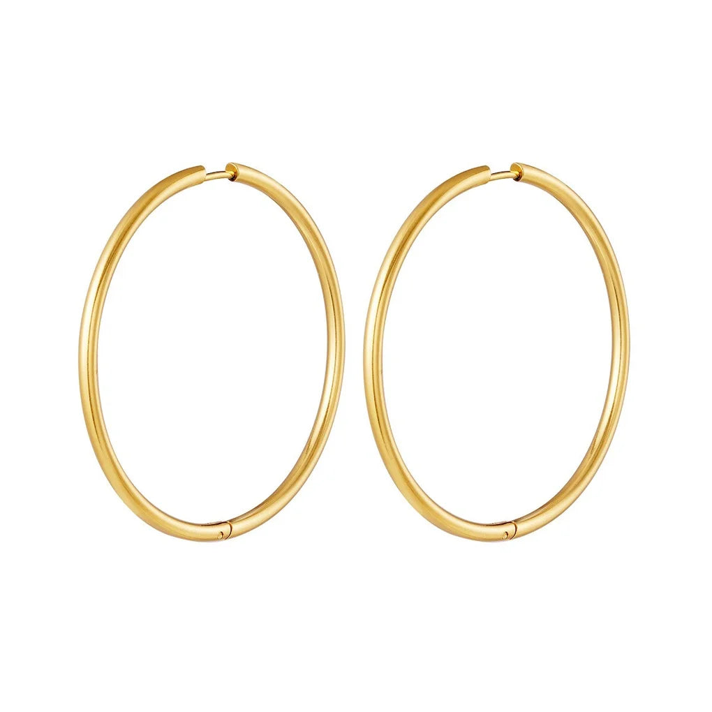 You rock hoops - big - gold