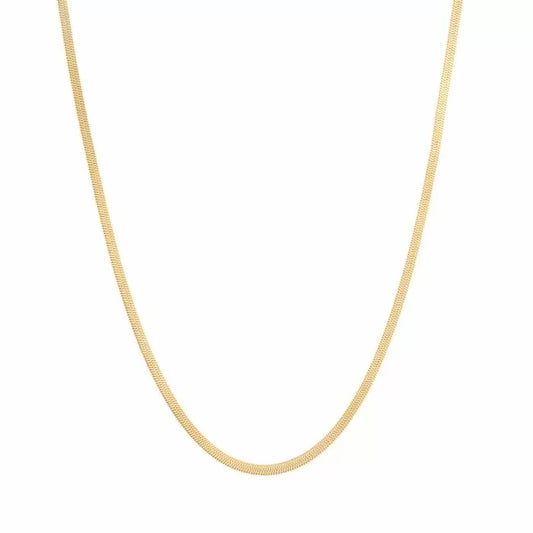 Flat snake necklace - goud