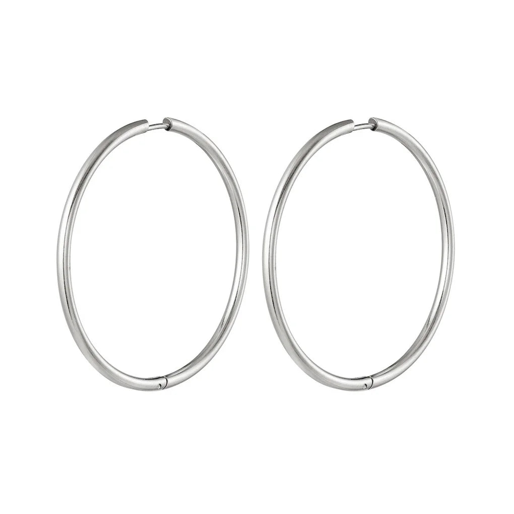 You rock hoops - big - silver