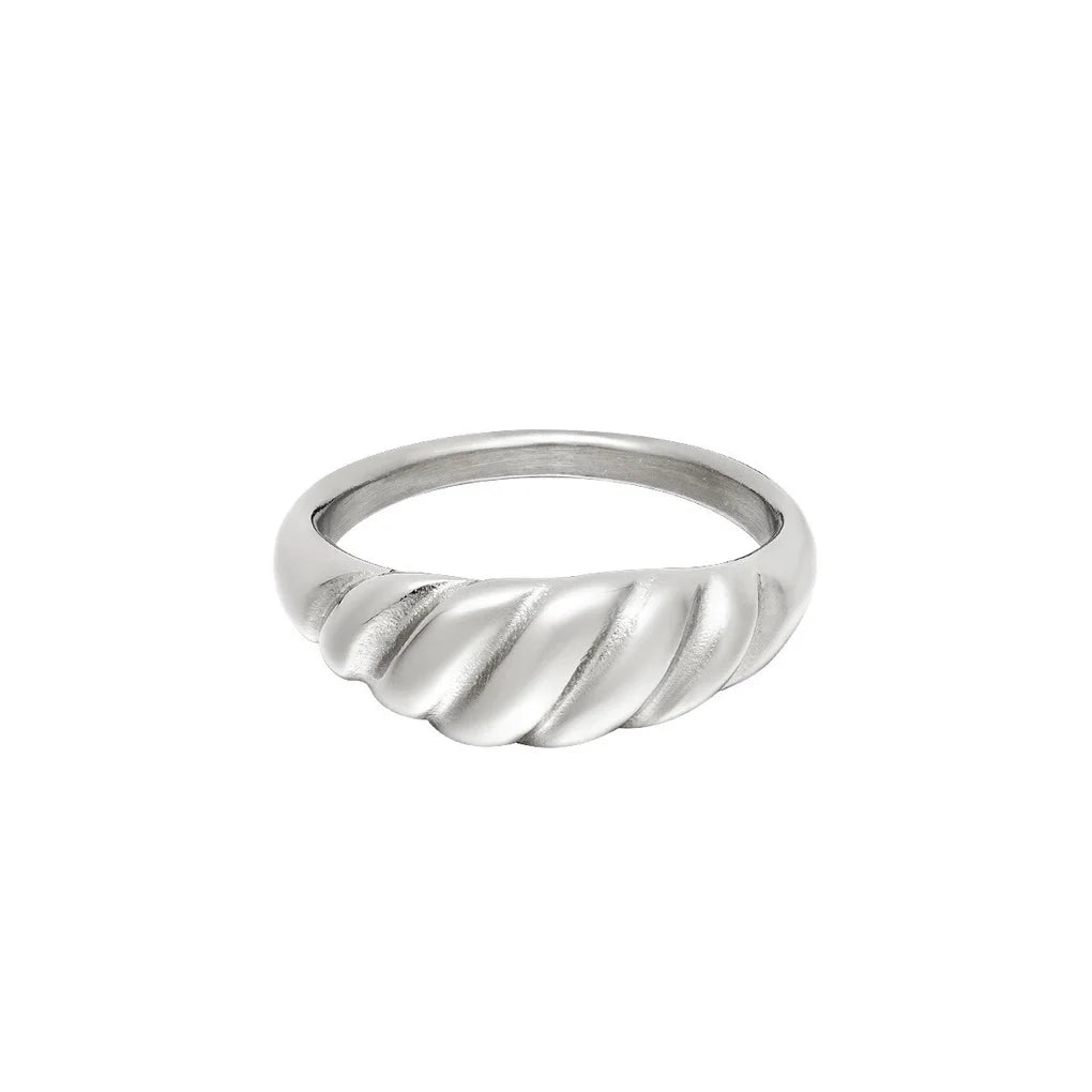 Croissant ring - zilver