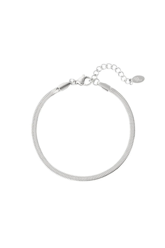 Flat bracelet - zilver