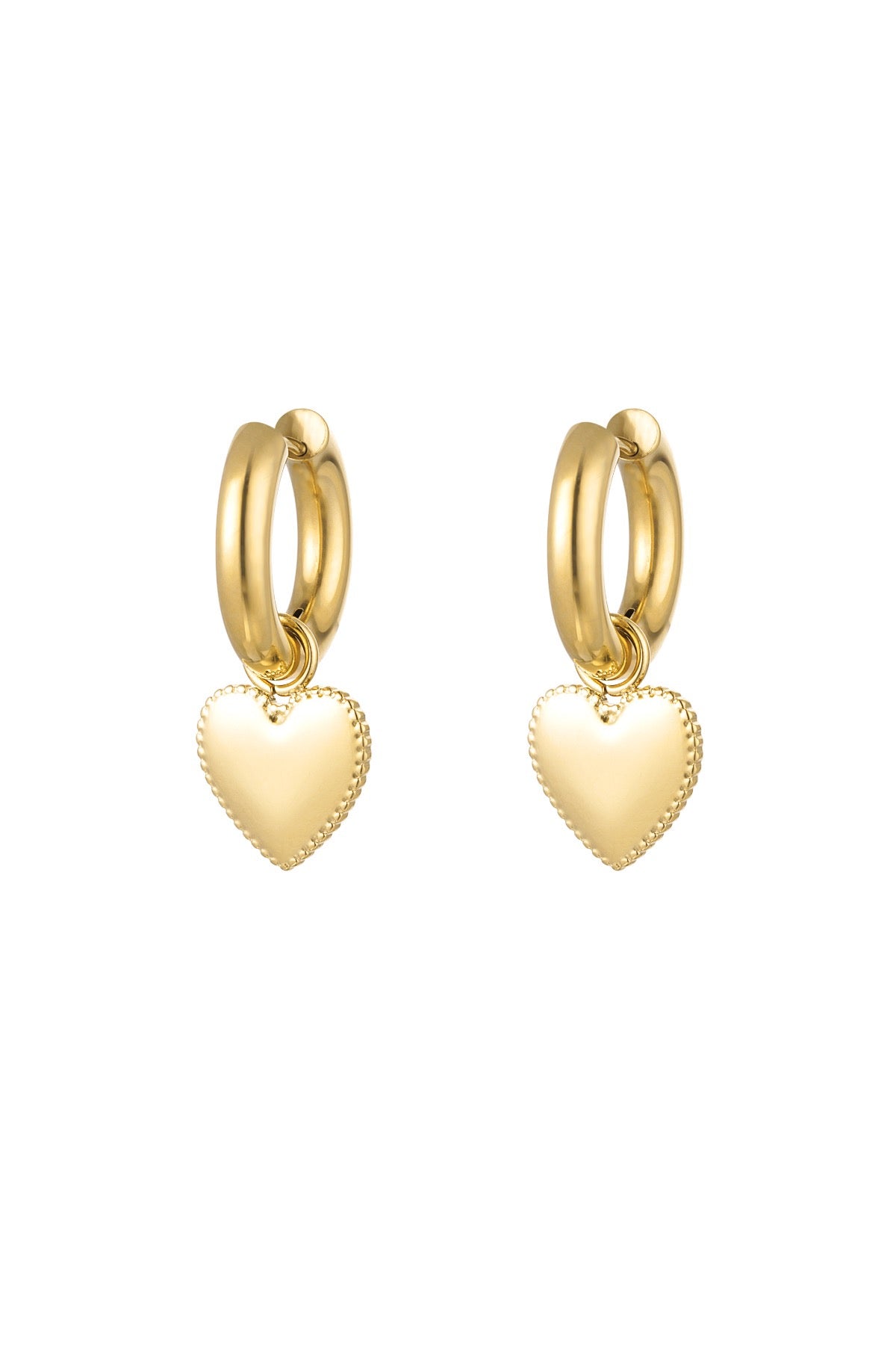 Big heart earrings - goud