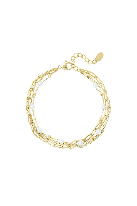 Tripple chain bracelet - goud