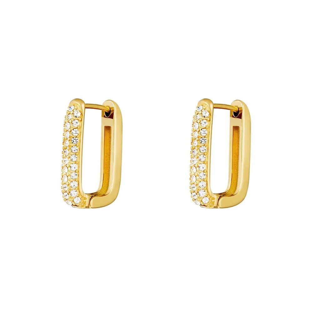 Shimmer earrings - big - gold