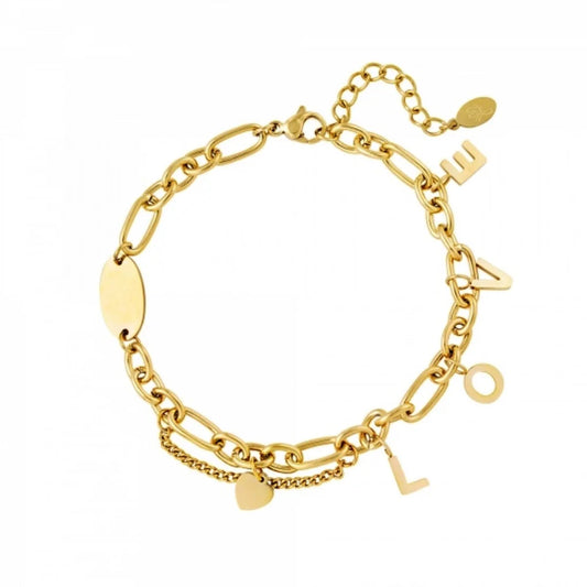Chunky love bracelet - goud