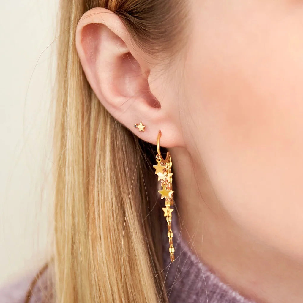 Falling stars earrings - gold