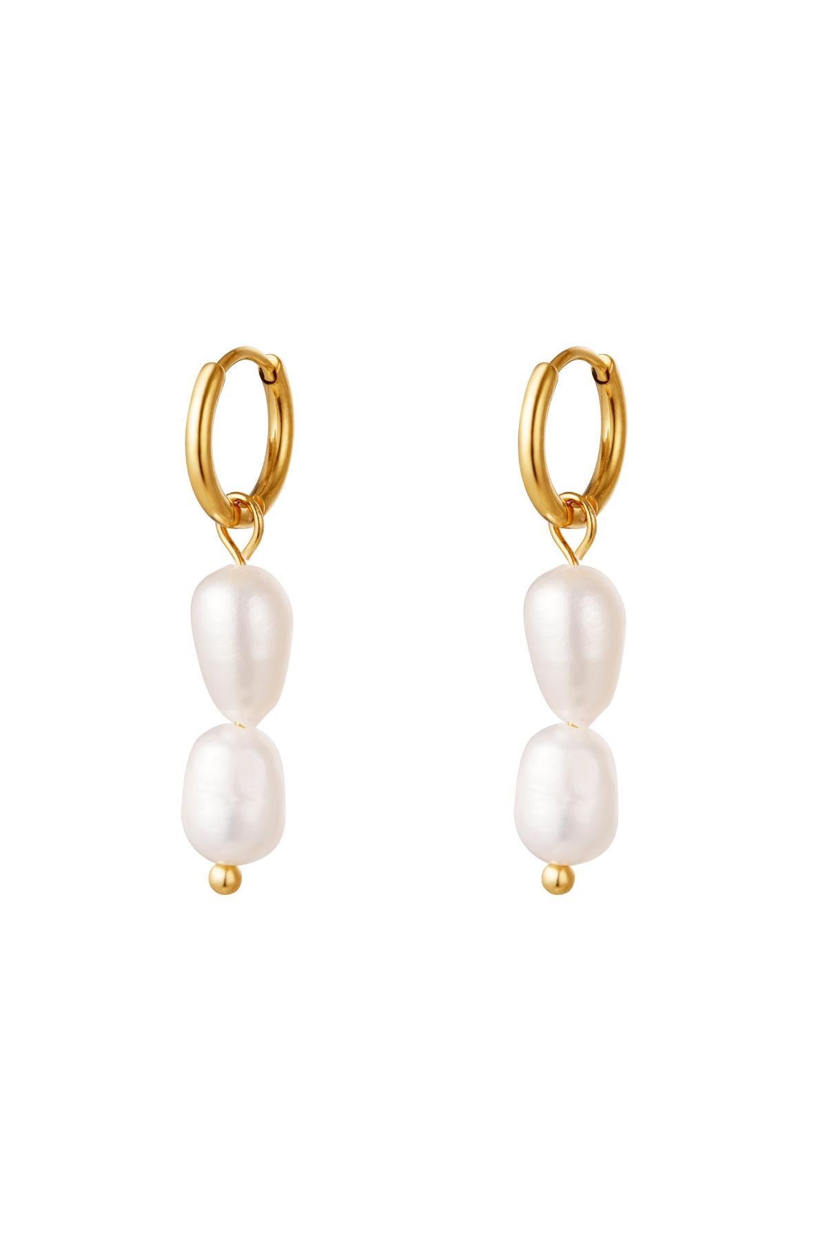 parel earrings - goud