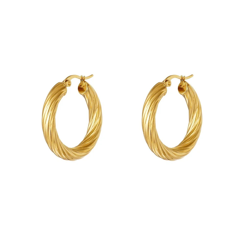 Jet earrings - medium - goud