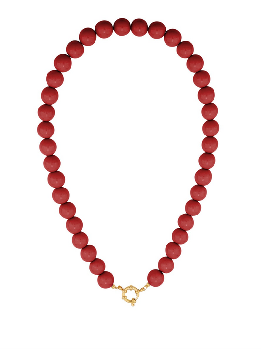 Smaller beads necklace - red