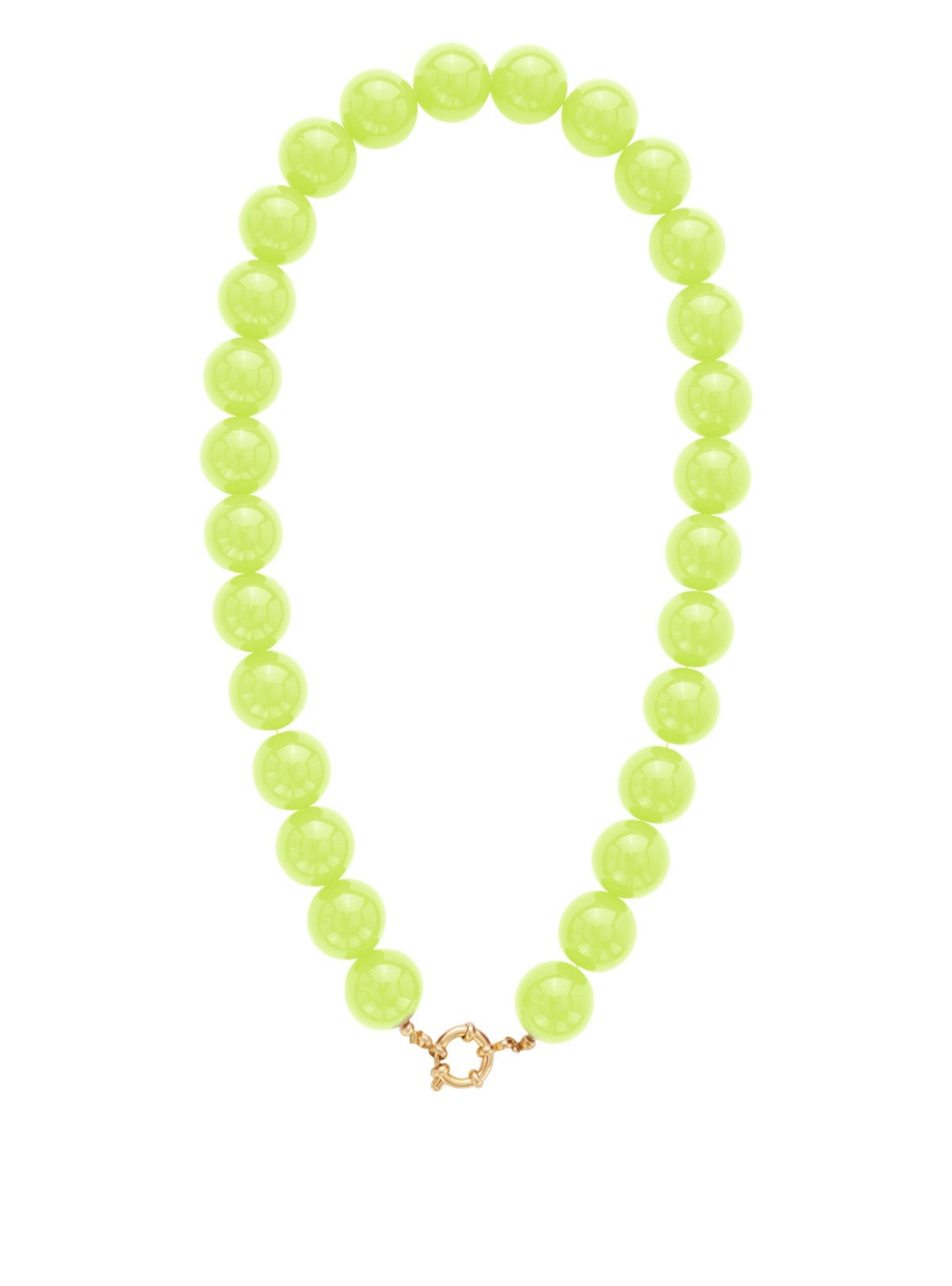 beads necklace - lime green