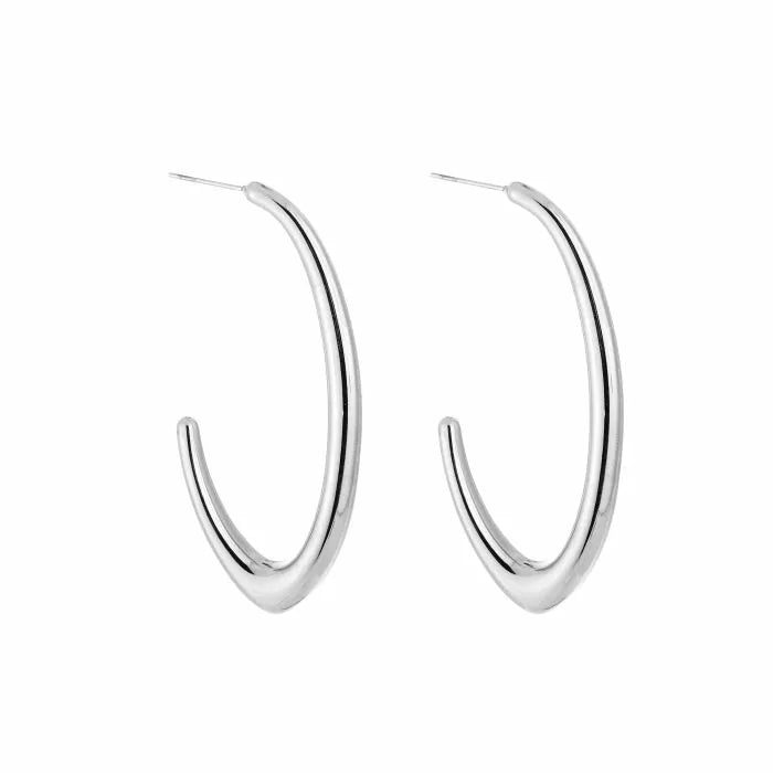 oval hoops - zilver