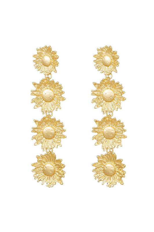 Sunflower earrings - gold