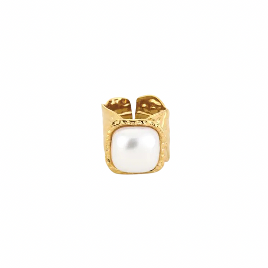 rough pearl ring - goud